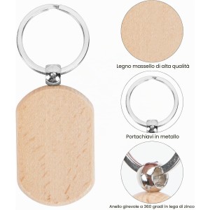 Portachiavi in Legno Rettangolare Personalizzato | Incisione Laser | MyxPlant
